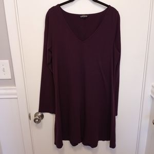 Plum Purple V Neck Dress